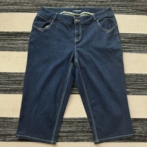 Lane Bryant Womens Dark Wash Bermuda Jean Short Size 10